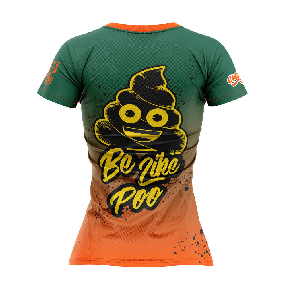 OTSO Damen Kurzarm-Funktionsshirt - Emoji Be like Poo – Produktansicht 2
