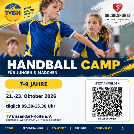 Oct 21 – Oct 23, 2026 – 3-day holiday handball camp TV Bissendorf-Holte (7-9 years)