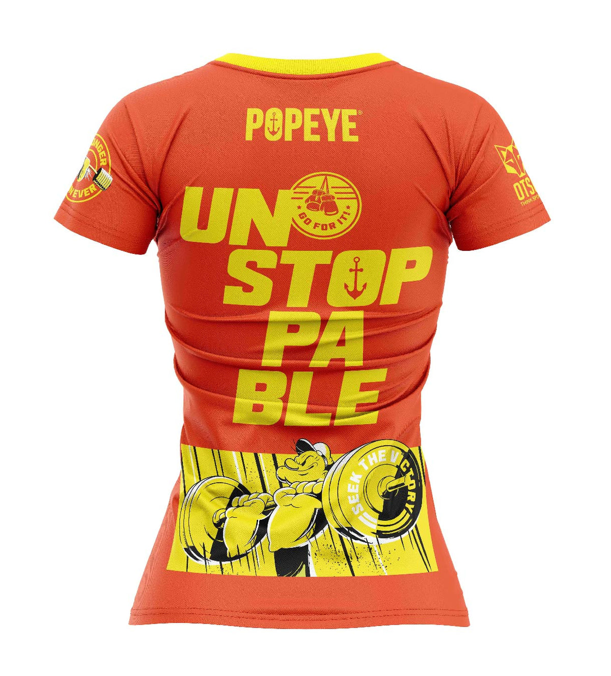 OTSO Damen Kurzarm-Funktionsshirt - Popeye Unstoppable – Produktansicht 2