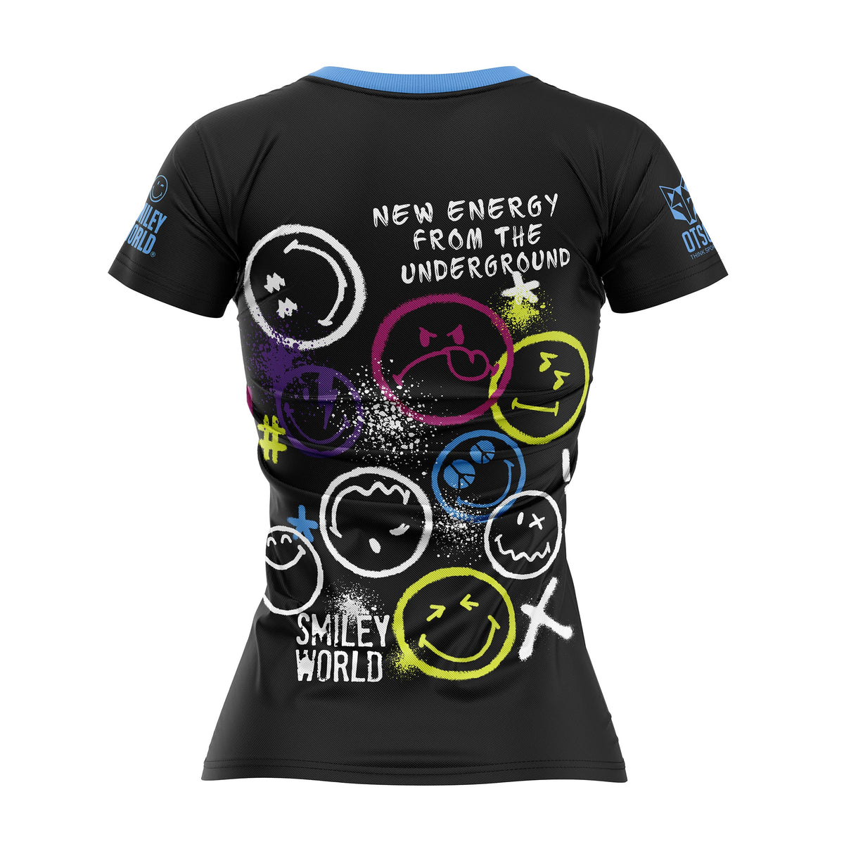 OTSO Damen Kurzarm-Funktionsshirt - S.W.Smiley Festival – Produktansicht 2