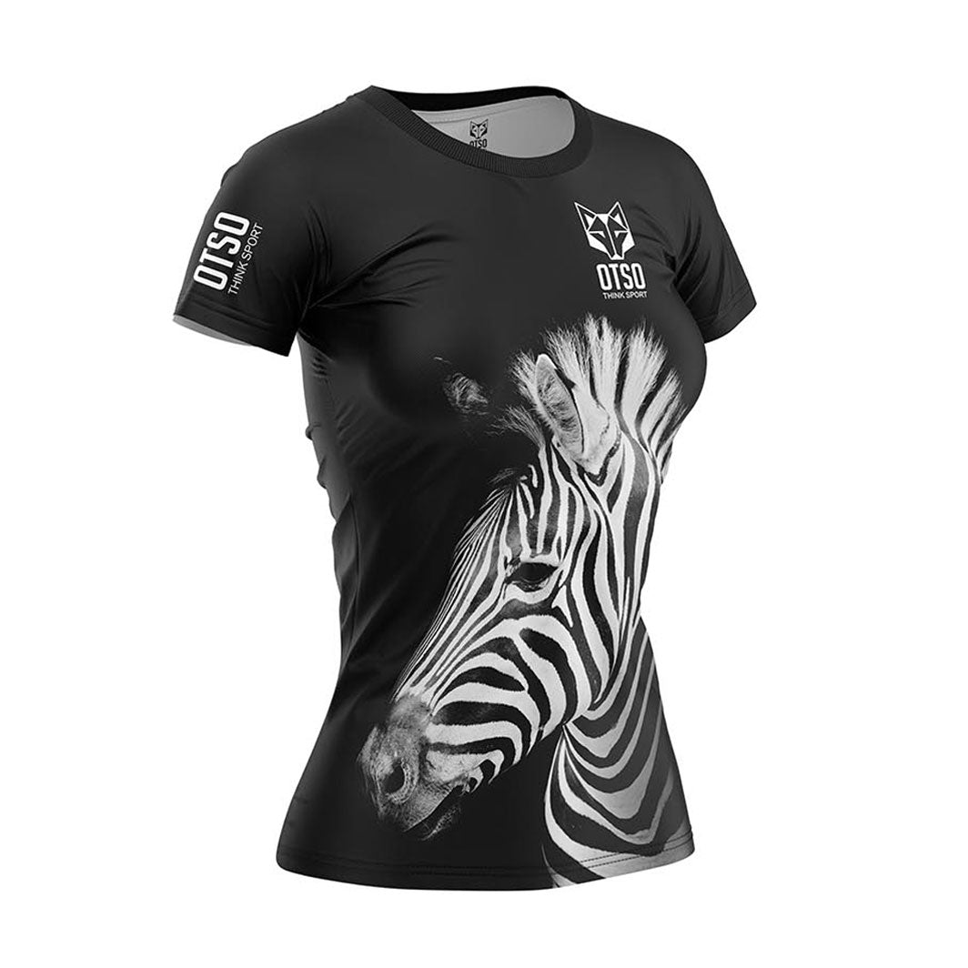 OTSO Damen Kurzarm-Funktionsshirt - Zebra – Produktansicht