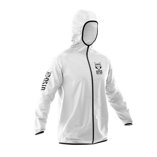 OTSO Wasserdichte Laufjacke - White & Black – Produktansicht
