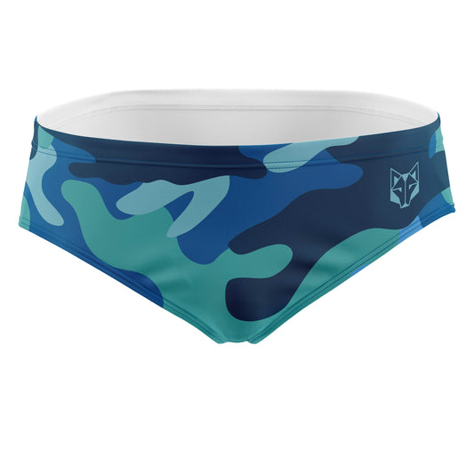 OTSO Herren Badehose Slip - Blue Camo – Produktansicht