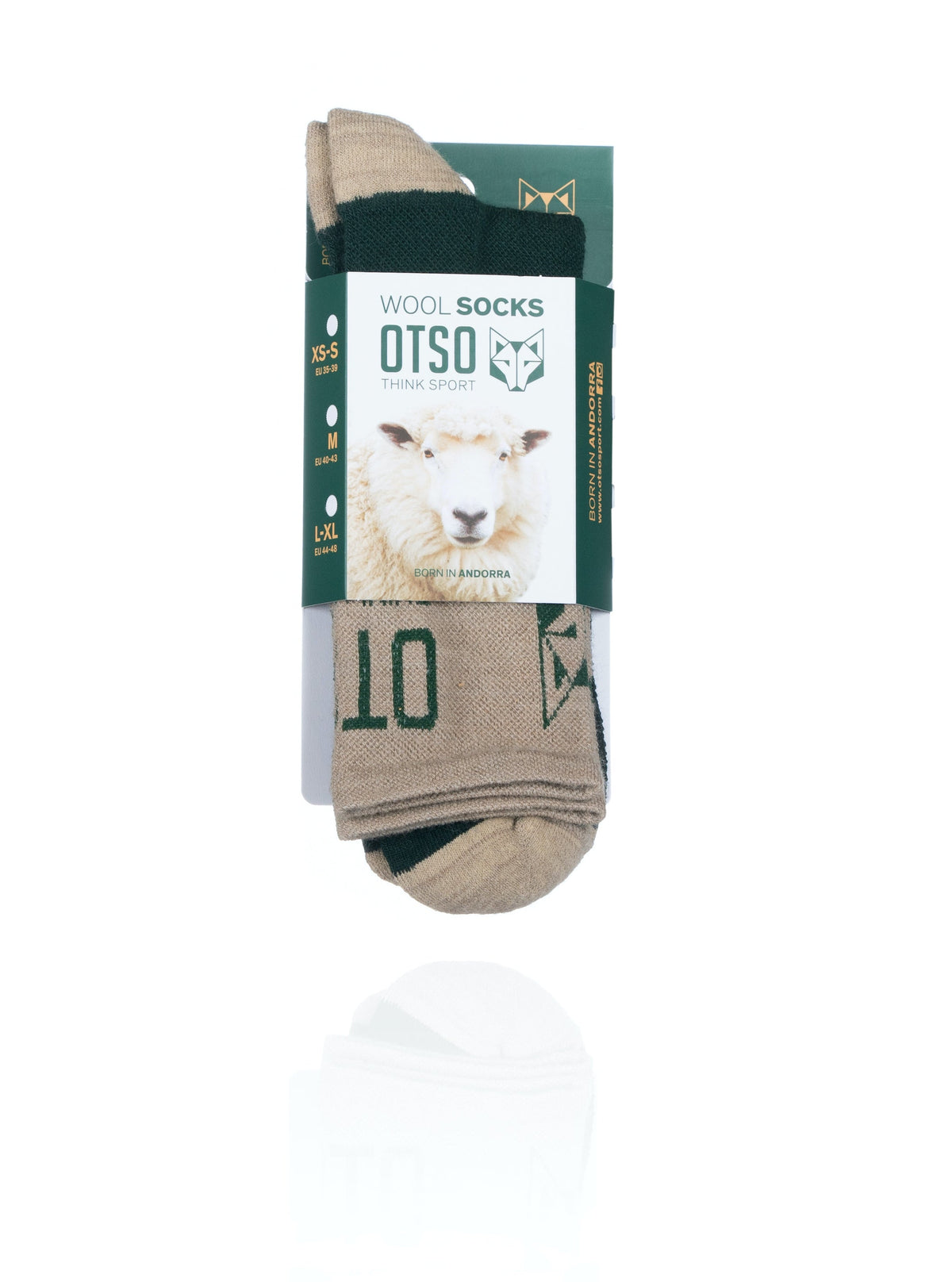 OTSO Merino-Socken High Cut - Green Leaf – Produktansicht 2