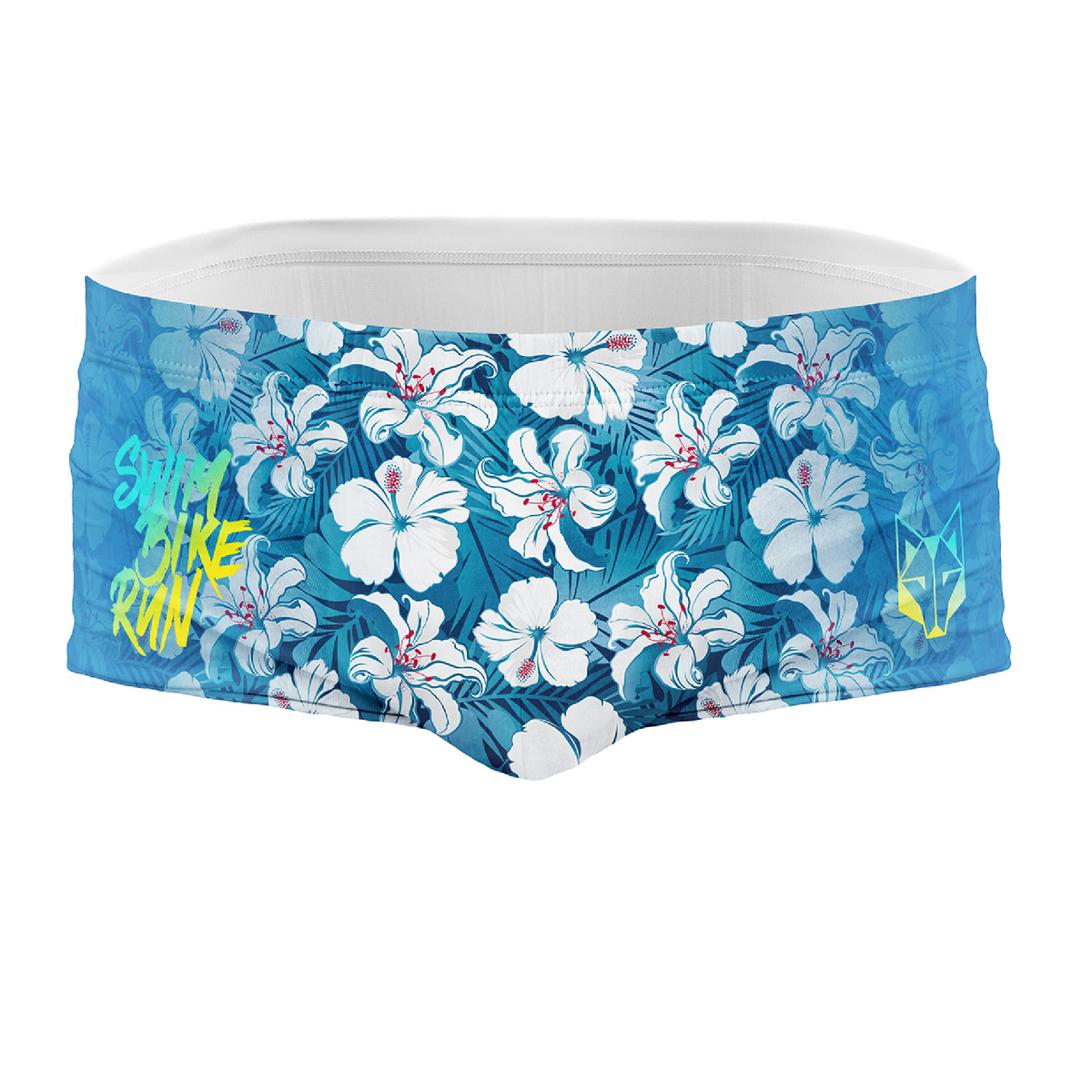 OTSO Herren Badehose Trunk - Swim Bike Run Flower – Produktansicht